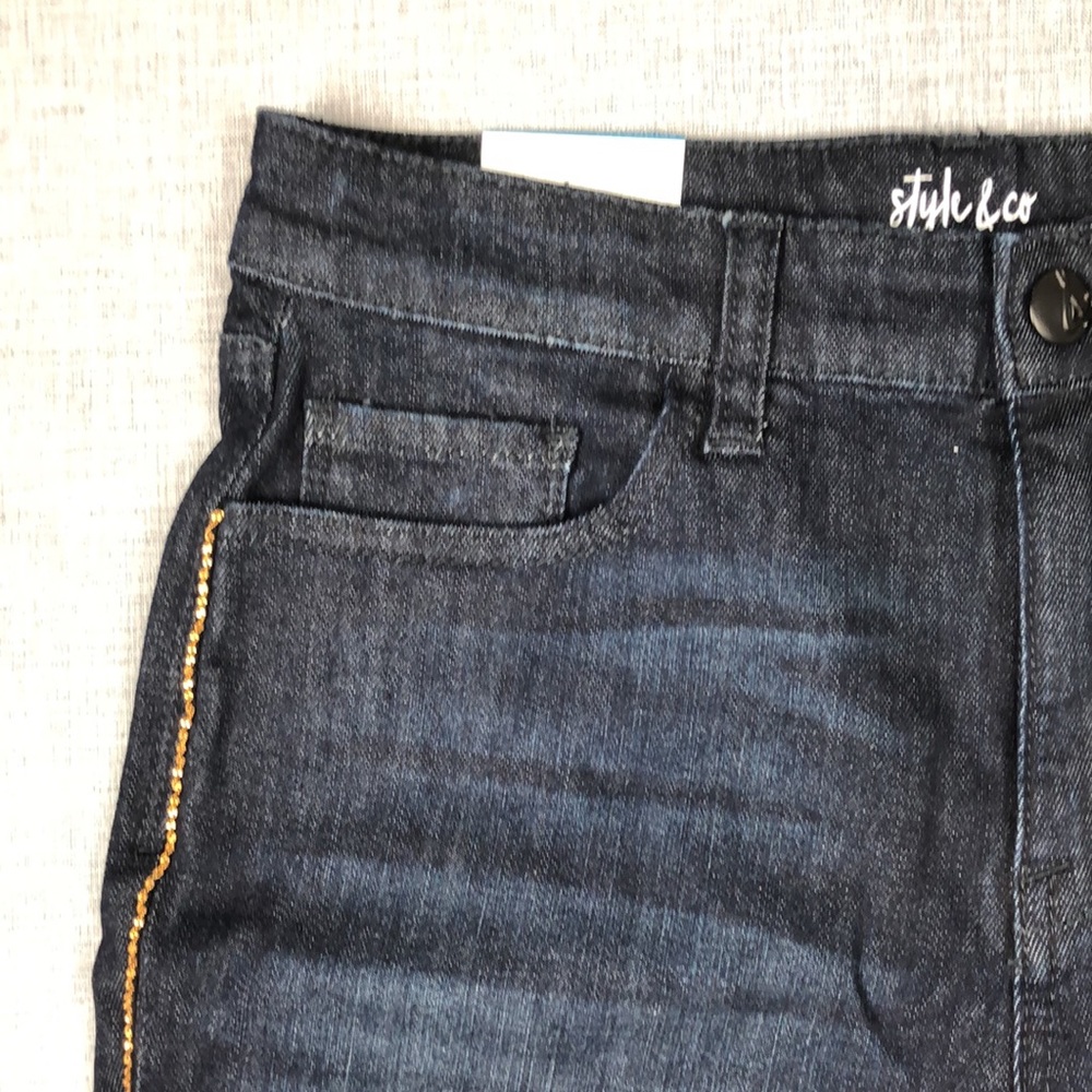 Style & Co Chain Link High Rise Skinny Jeans Sizes 6 & 12 - Picture 3 of 6